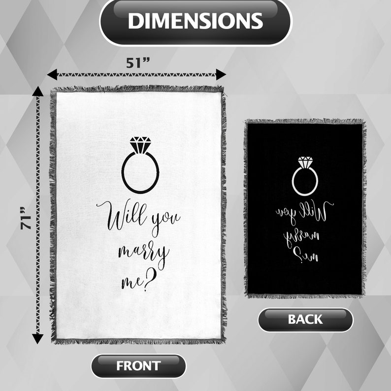 Will You Marry Me Woven Blanket Throw Soft Fleece Proposal Etsy