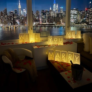 Luminary Paper Bags Wedding Proposal Decorations “Will You Marry me?” Light up Letters with led Lights Included for Engagement/proposals