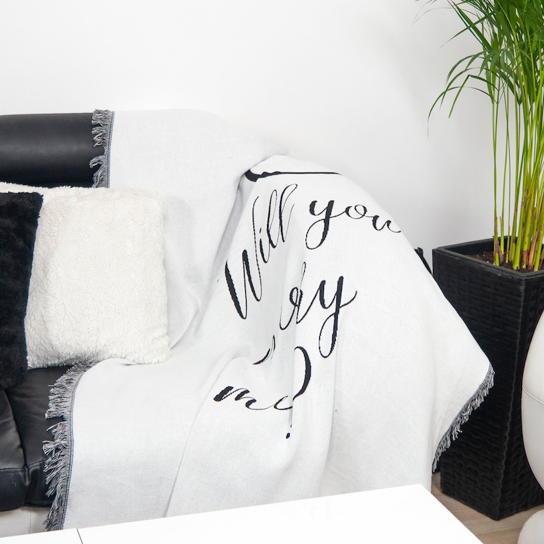 Will You Marry Me Woven Blanket Throw Soft Fleece Proposal Etsy