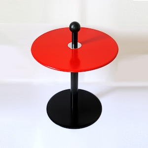 Vintage 1993 IKEA VI Table in Black and Red Steel. 80s 90s - Memphis Design - Postmodern - Ettore Sottsass