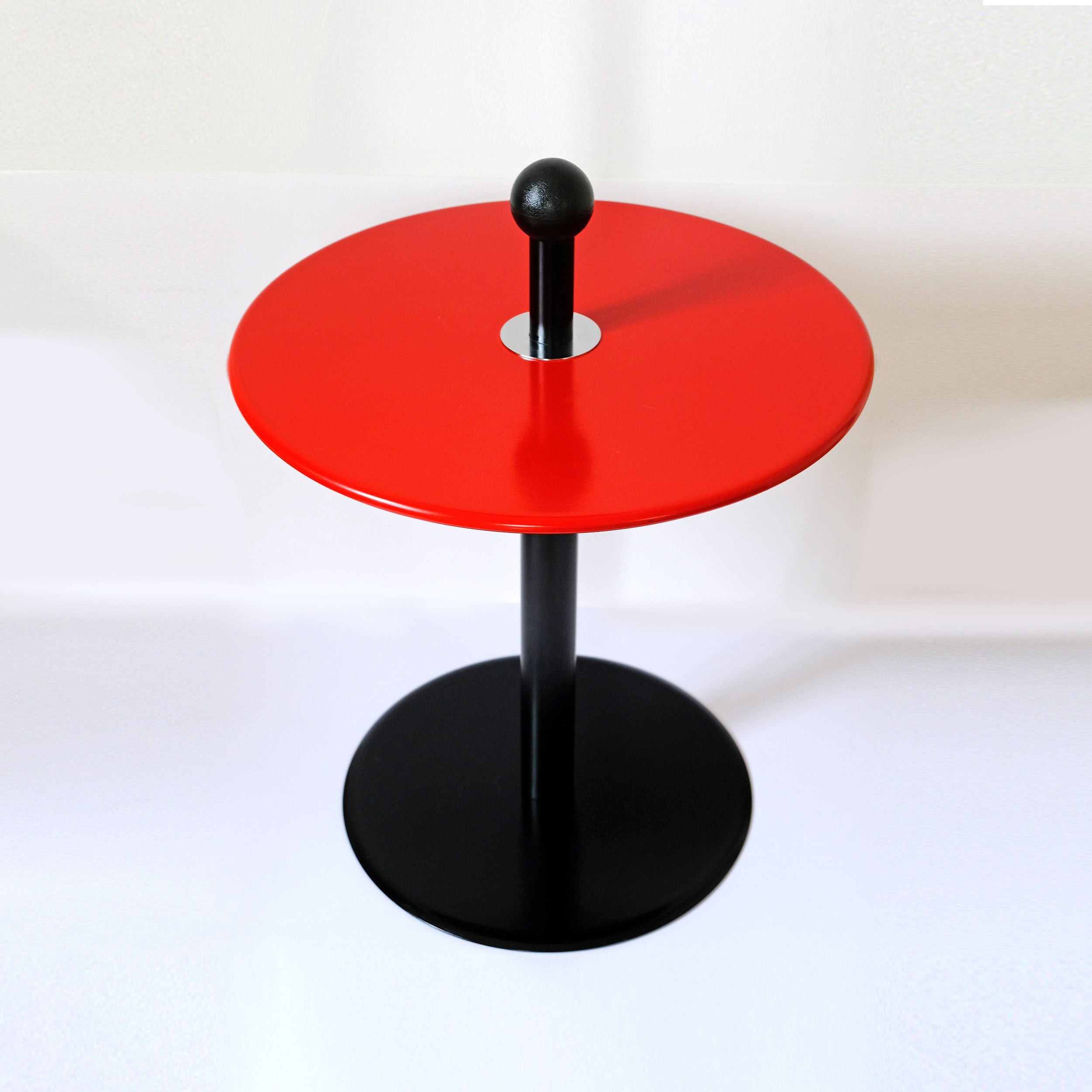 Vintage 1993 IKEA VI Table in Black and Red Steel. 80s 90s