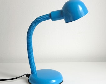 Vintage blue Desk Lamp, Adjustable head, 1990s Postmodern Design