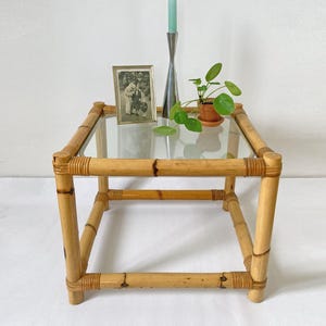 Vintage Italian Coffee Table / Bamboo Wicker / MCM Interior / MCM Ambient / Made in Italy / 1960s /Boho Tiki Cane