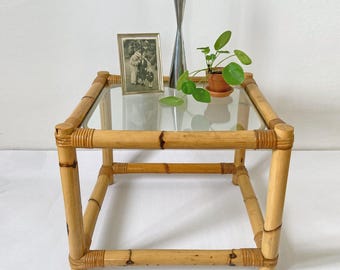 Vintage Italian Bamboo Coffee Table: MCM Boho Tiki Cane, 1960s
