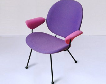 EASY CHAIR 302, H.W. GISPEN for Kembo, Mid-Century Form with Bold Memphis Style Colors! 1 of 2