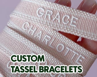 Custom Embroidered Bracelets, Tassel & Non-Tassel