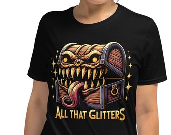 Mimic Chest T-Shirt: Fantasy Monster Loot, All that Glitters