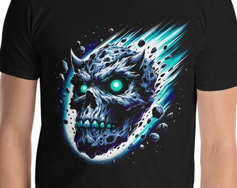 Comet of Doom Skull T-Shirt: Cosmic Horror, Icy Harbinger