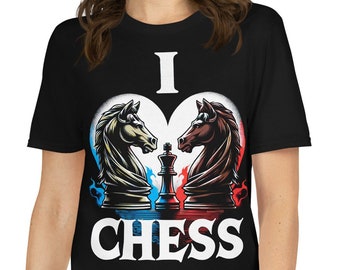 I Heart Chess T-shirt: Battling Knights. Chess Lover