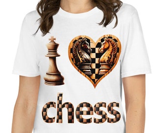 I Heart Chess T-Shirt: Checkmate in Style. Available in Black or White