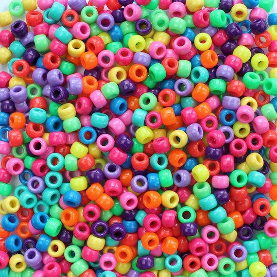 Multicolor Glow-In-The-Dark Pony Beads - 9mm - 300/Pack