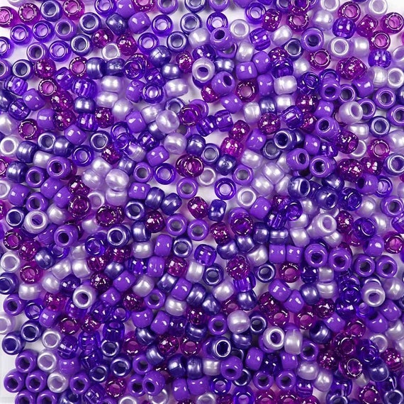 Mermaid Mix Plastic Craft Pony Beads 6 x 9mm Bulk Assortment, USA