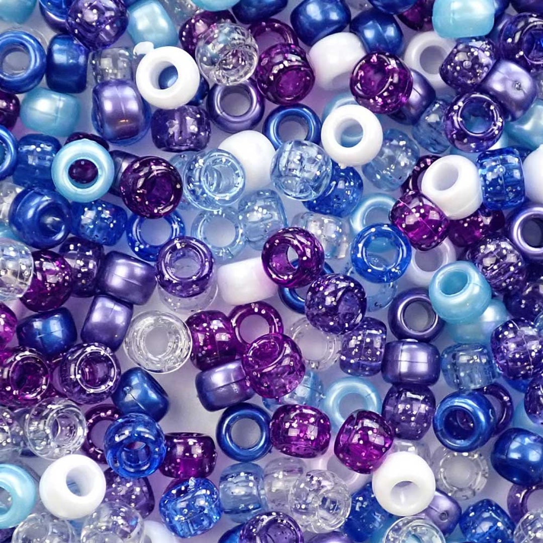 Purple Mix Plastic Craft Pony Beads 6x9mm, Bulk Assortment, USA Made - Pony  Beads Plus