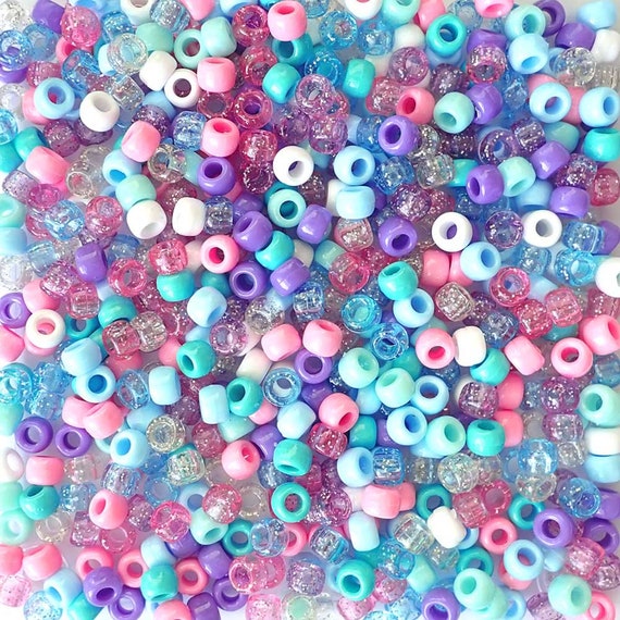 100pcs Clear Pony Beads 6x9mm Acrylic Hair Beads Big Hole Spacer Beads For  Diy Craft Kid Jewelry Bracelets Making Supplies