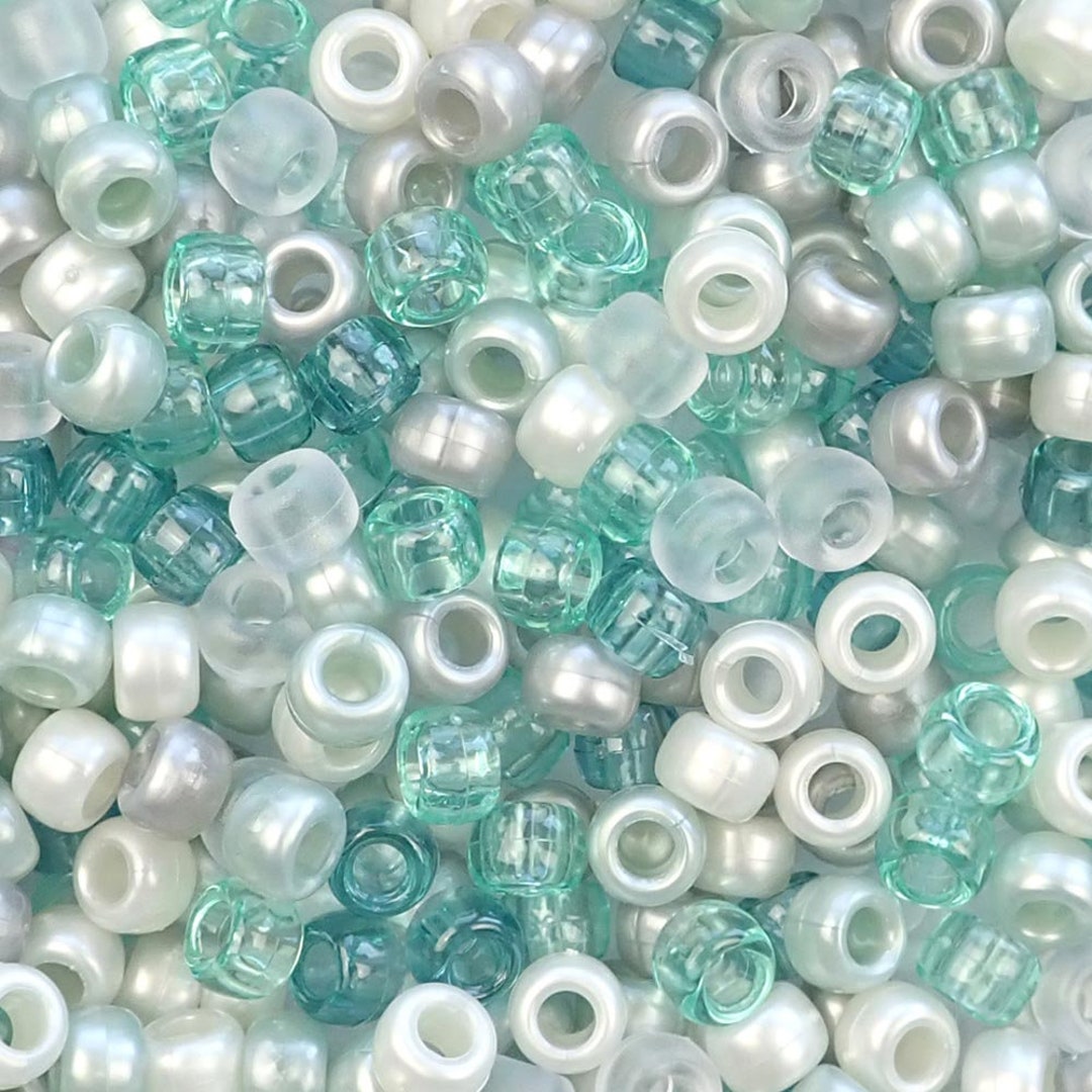 Pretty Pastels Opaque Multicolor Mix Plastic Pony Beads 6 x 9mm, 150 beads