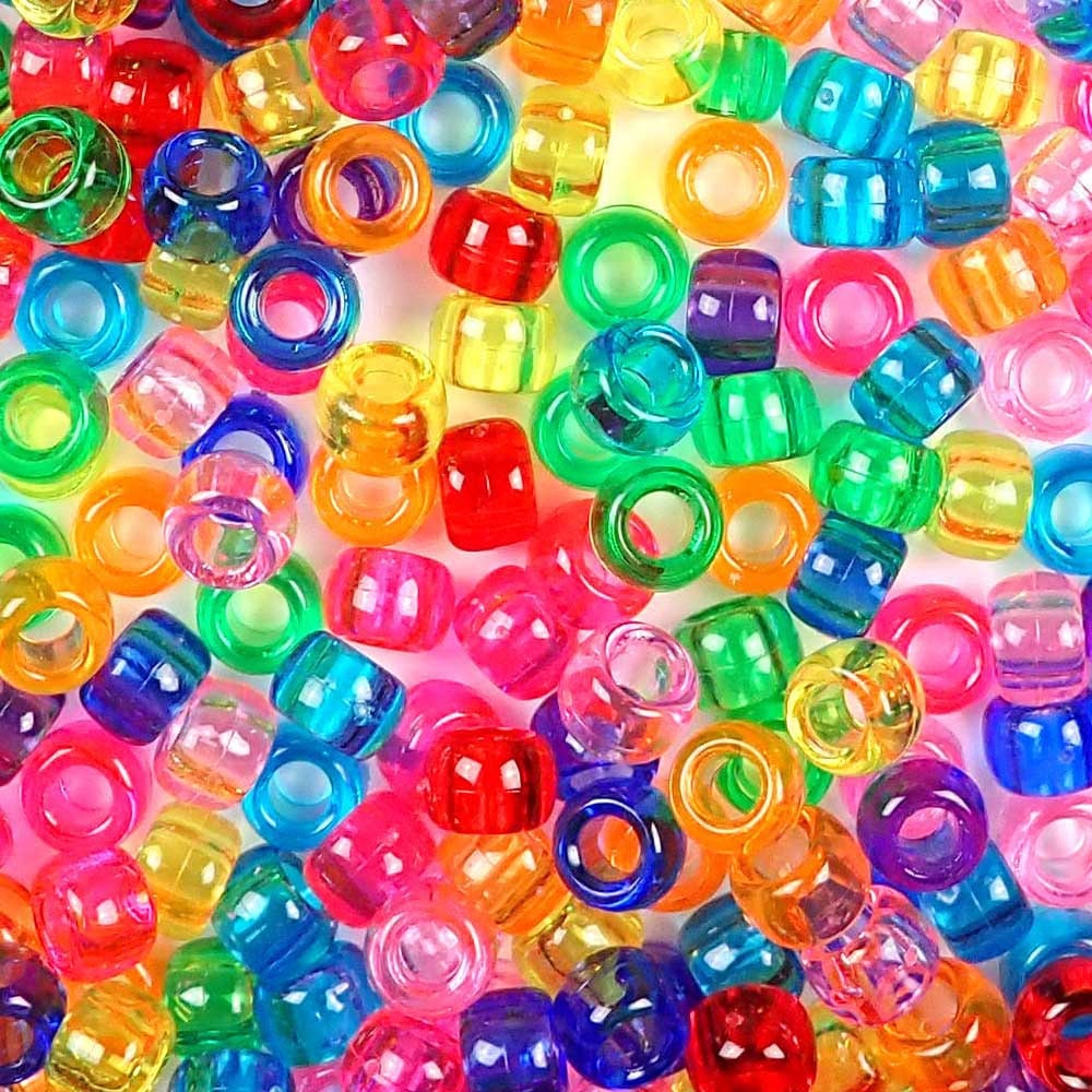 Frosted Clear Beads, Matte Beads, Kandi Beads, Clear Pony Beads, Bracelet  Beads
