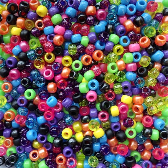 Pastel Pearl Mix Craft Pony Beads 6 x 9mm Bulk Assortment, USA