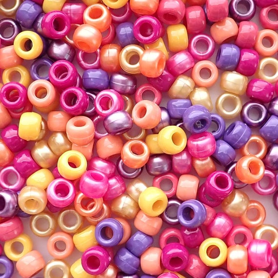 Halloween Mix Craft Pony Beads 6 x 9mm Assorted Colors Bulk, USA Made -  Pony Bead Store