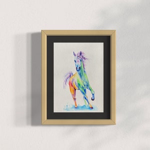 Horse Watercolor Print, Watercolor Horse Painting, Horse Art, Colorful Horse Painting, Horse Lover Gift, Horse Painting,
