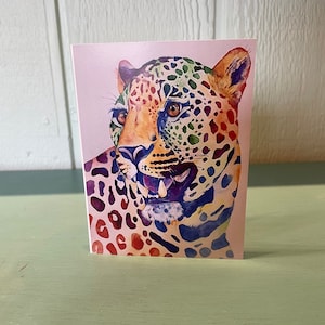 Carte de correspondance, art Jaguar, carte de correspondance vierge, carte d'animal, cartes de correspondance aquarelle