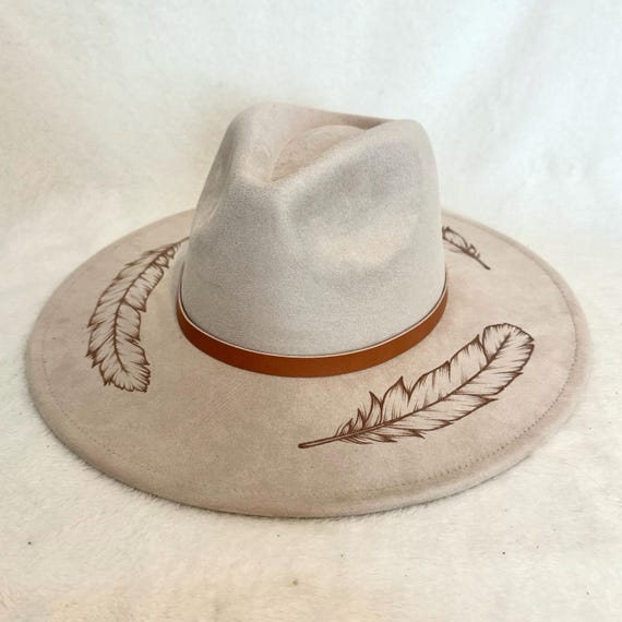 Cream Suede Cowgirl Hat with Feather Detail Cream Suede Hat Feather 104 – Sage Hill main image 3