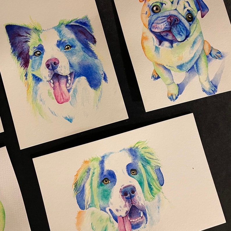 Pet Portrait Custom Painting Pet Portrait Watercolor Pet Etsy