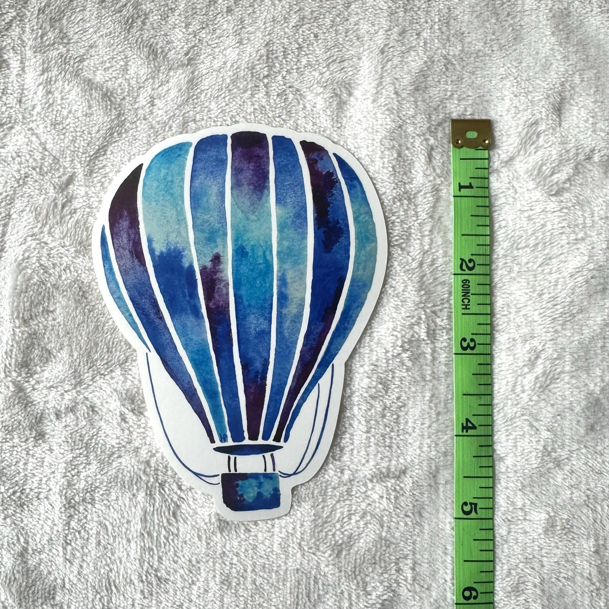Hot Air Balloon Sticker, Colorful Tie Dye Sticker, Blue Hot Air Balloon ...