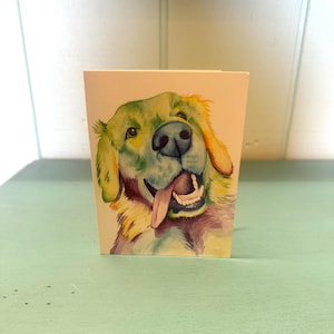 Carte de correspondance, carte de golden retriever, carte de correspondance de chien, carte de correspondance vierge, carte de chien, cartes de correspondance aquarelles, carte de correspondance vierge de chien, stationnaire pour chien