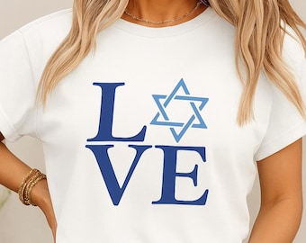 Jewish Pride T-Shirt, Star of David Tee, Pro-Israel Shirt, Unisex Cotton Tee, Hebrew Gift