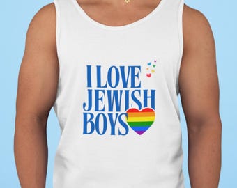 Ich liebe jüdische Jungen Gay Pride Tank Top, jüdische Jungen lieben LGBT Regenbogen Shirt, LGBTQ Pride Parade T-Shirt, ärmelloses Herrenhemd, jüdischen Stolz