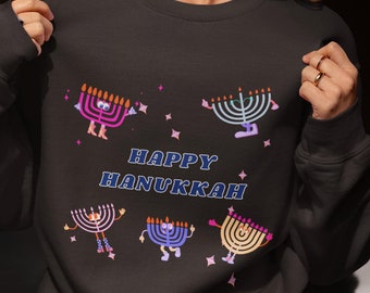 Happy Hanukkah Sweatshirt, Hanukkah Dinner Shirt, Funny Jewish Family Shirt, Hanukkah Latke Shirt, Menorah Chanukah Tee, Jewish Sweatshirt