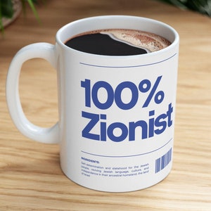 100% zionistische mok, Joodse Pride-koffiekop, pro Israël-cadeau, keramische mok, grappig zionistisch cadeau, mok Israël-aanhanger, cadeau Joods erfgoed