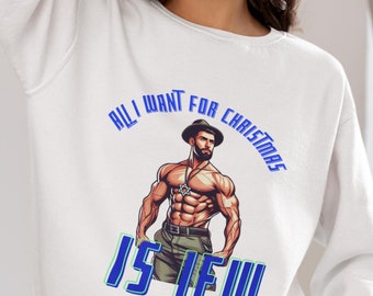 Funny Christmukkah Sweatshirt: "All I Want for Christmas Is Jew" Unisex Jumper