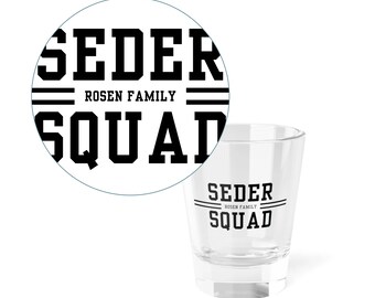Personalized Seder Squad Shot Glass - Perfect for Passover Celebrations - Unique Gift for Family Gatherings, Bar/Bat Mitzvah, Jewish