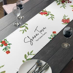 Rosh Hashanah Table Runner: Pomegranate Judaica, Shana Tova Gift