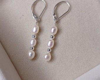 Freshwater Pearl Dangle Earrings, Gift for her