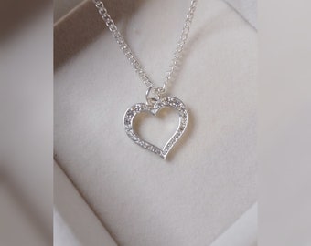 Pendant Necklace-heart Necklace-rhinestone-gift for Her- 3
