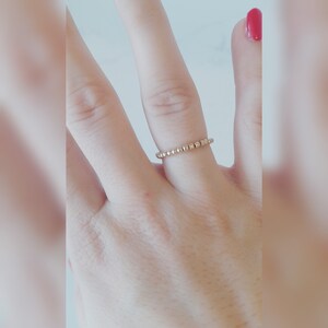 Dainty 14K Gold Filled Beaded Stretch Ring