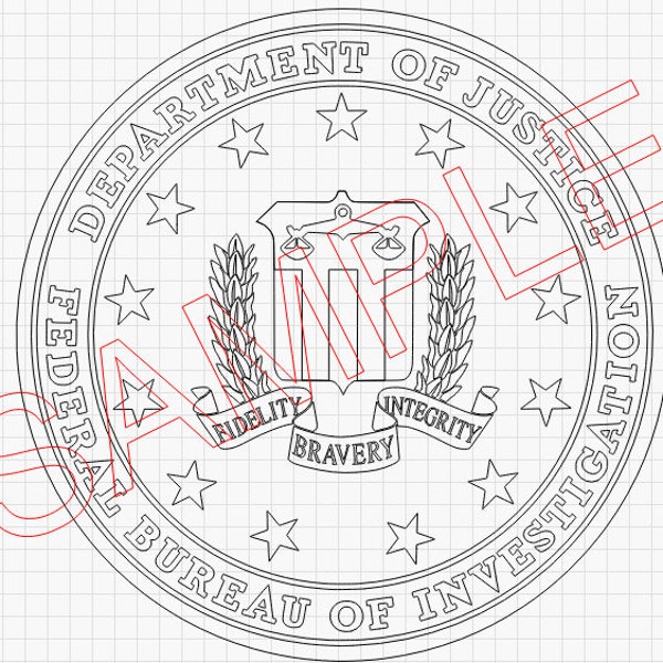 FBI Federal Bureau of Investigation Dept of Justice Logo Seal SVG DXF