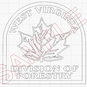 West Virginia Abteilung für Forstwirtschaft Logo WV AI SVG Dxf für Laser