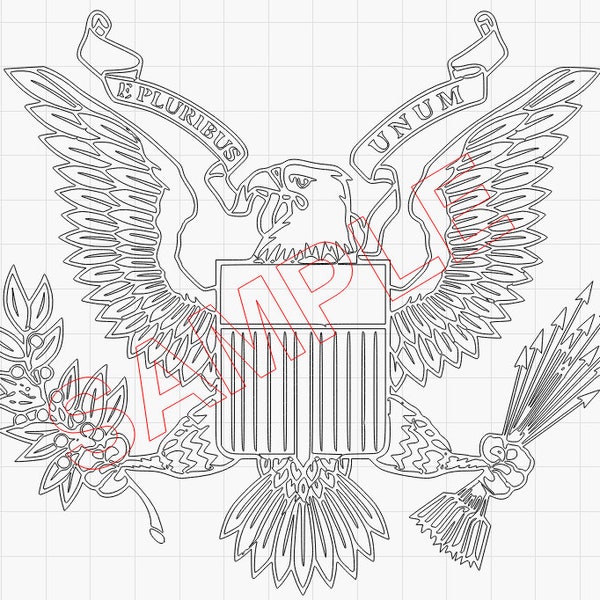 Eagle Great Seal of the United States SVG AI DXF Suitable for laser