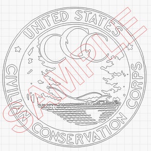 Vintage United States Civilian Conservation Corps Logo SVG AI DXF