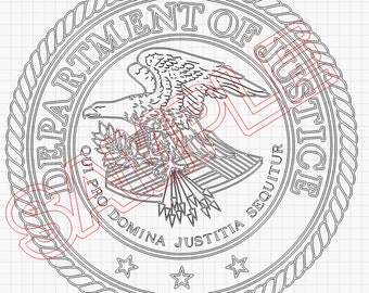 United States Department of Justice Seal SVG AI DXF vector suitable for laser