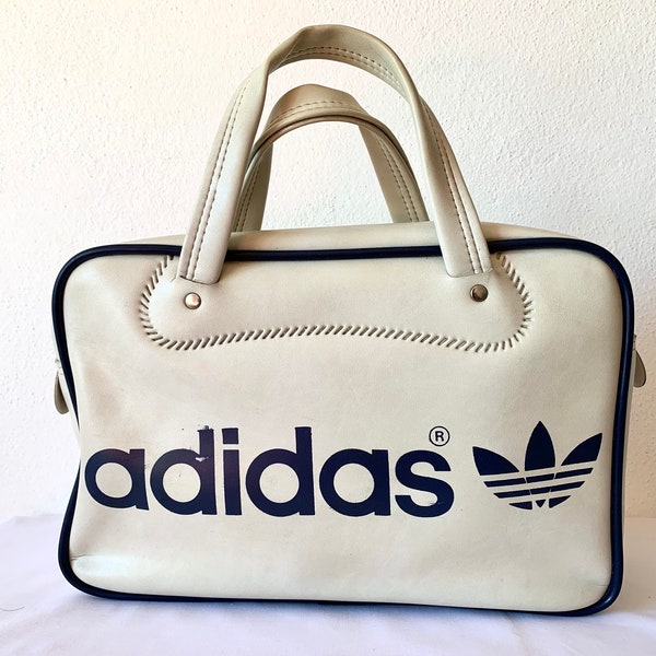 1970s RARE Vintage Adidas Red Handbag, Vintage Sportswear Small Top Held Bag