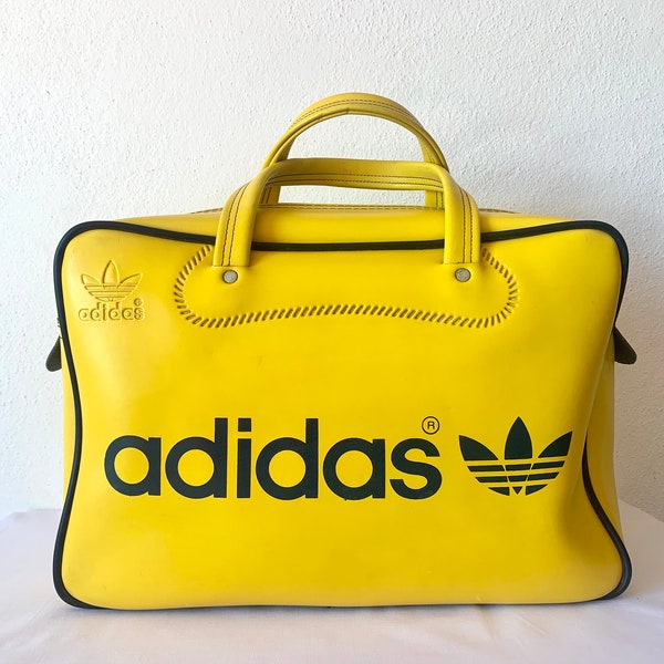 1970s RARE Vintage Adidas Yellow Handbag, RARE Vintage Sportswear Top Held Bag9