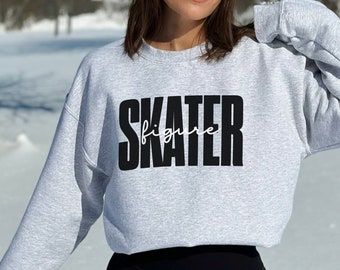 Sudadera de patinadora artística: cuello redondo minimalista para deportes de invierno