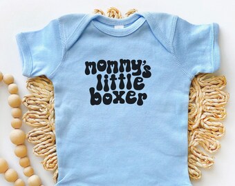 Body de bebé boxeador de mamá, gimnasio de boxeo retro, regalo para baby shower