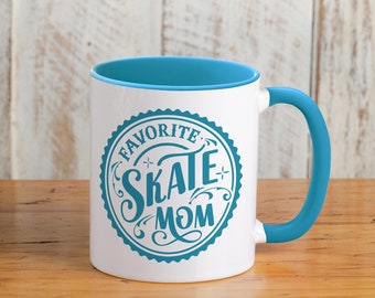 Taza de café Skate Mom: Patinaje artístico, hockey y patinaje sobre ruedas