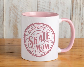 Taza para mamá patinadora, taza de café retro, regalo para mamá hockeyista