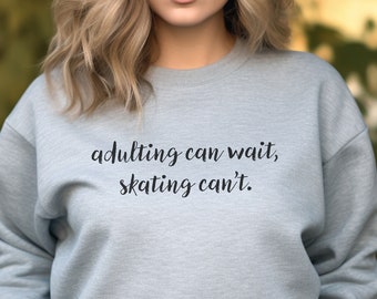 Sudadera de patinaje: unisex, de mezcla de algodón, para deportes de invierno, con cuello redondo